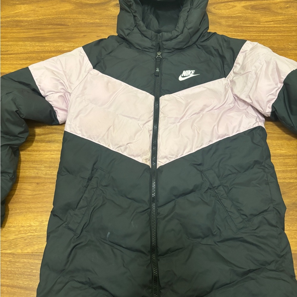 Nike Black and Light Pink Hooded Jacket